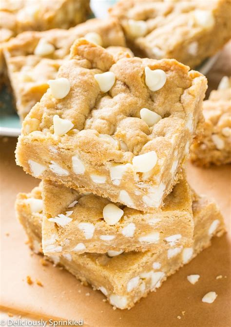 White Chocolate Blondies | Deliciously Sprinkled