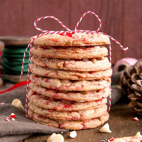 White Chocolate Candy Cane Cookies | Liv for Cake