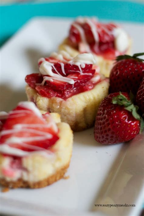 White Chocolate Strawberry Mini Cheesecake   Easy Peasy Meals