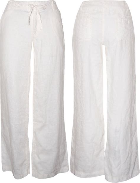White Relaxed Linen/Organic Cotton/Bamboo Pants Kundalini ...