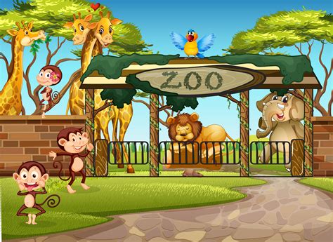 Wild animals in the zoo 432852 Vector Art at Vecteezy