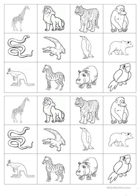 wild animals memory flash cards   English ESL Worksheets for distance ...