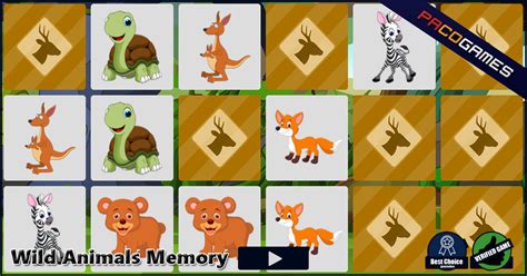 Wild Animals Memory | Play the Game for Free on PacoGames