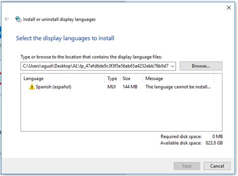 Windows 10  > Error al instalar un paquete de idioma ...