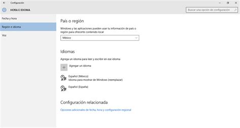 Windows 10   No aparece para cambiar el idioma de voz de ...
