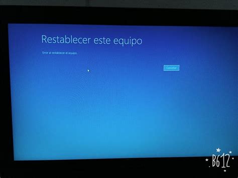 Windows 10   Restablecer este equipo. Error al restablecer ...