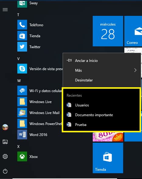 Windows 10 | Visualizar archivos recientes en el menú de ...