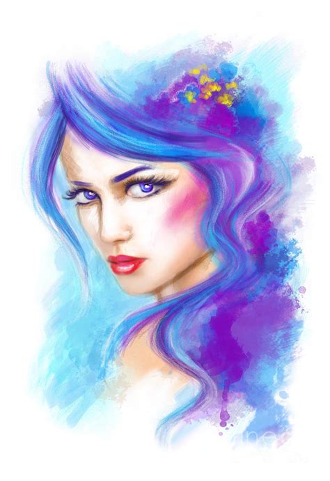 Woman Fantasy Beautiful Portrait .abstract Illustration Digital Art by ...