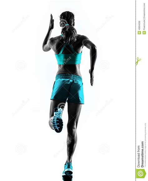 Woman Runner Running Jogger Jogging Rear View Silhouette ...