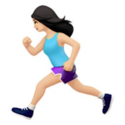 Woman Running: Light Skin Tone Emoji  U+1F3C3, U+1F3FB, U+200D, U+2640 ...