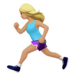 Woman Running: Medium Light Skin Tone Emoji  U+1F3C3, U+1F3FC, U+200D ...