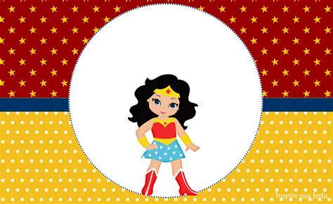 Wonder Woman Chibi: Free Printable Invitations.   Oh My Fiesta! for Geeks