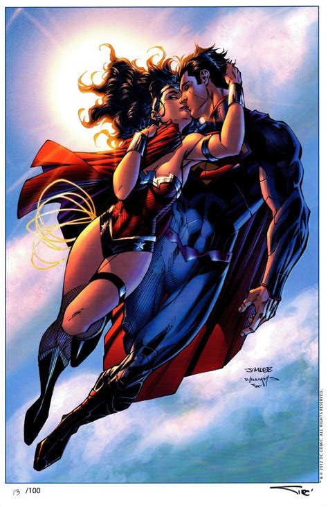 Wonder Woman & Superman By: Jim Lee. | Wonder woman ...