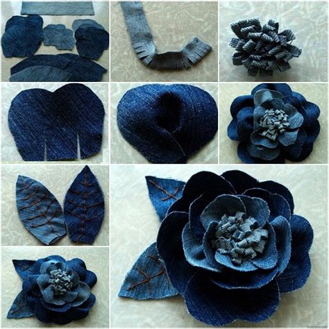 Wonderful DIY Beautiful Rose flower Out of Jeans