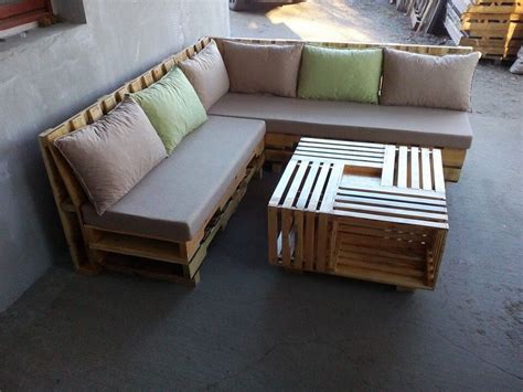 Wooden Pallet L Shape Sofa Set