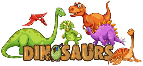Word design for dinosaurs 432818 Vector Art at Vecteezy