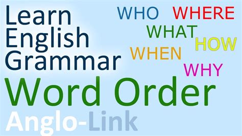 Word Order / Sentence Structure   English Grammar Lesson ...