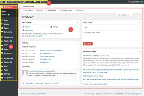 WordPress Admin Panel Interface Tutorial » WebNots