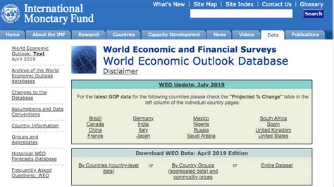 World Economic Outlook Database  IMF  / Useful data / News ...
