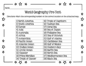 World Geography Test, Pre Test, and Study Guide by ...