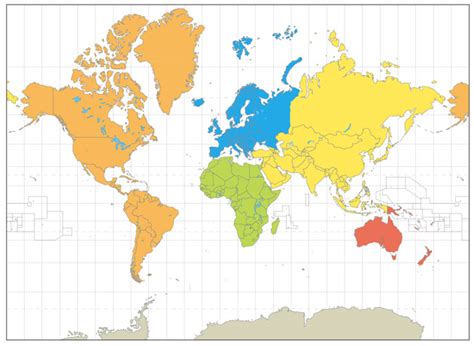 World maps: Mercator, Goode, Robinson, Peters and Hammer ...