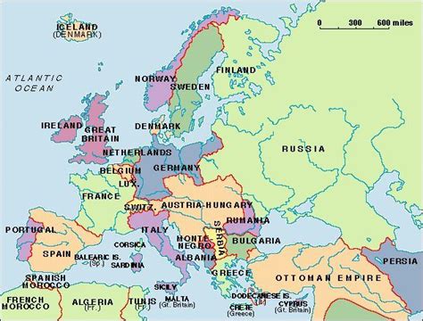 World War I    Map of Europe just before WW1 | World ...