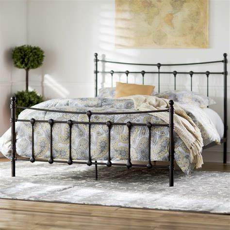 Wrought Iron Panel Bed Open Frame Headboard/Footboard ...