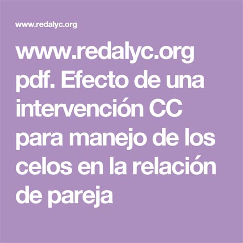 www.redalyc.org pdf. Efecto de una intervención CC para manejo de los ...