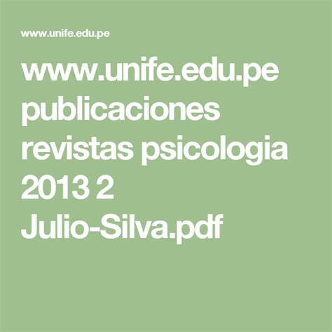 www.unife.edu.pe publicaciones revistas psicologia 2013 2 Julio Silva ...
