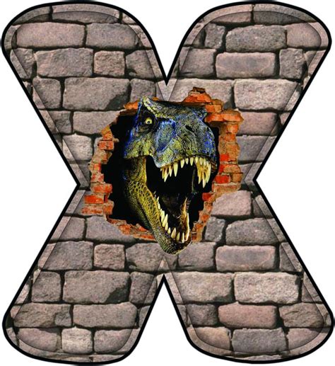 X Jurassic Park 4  Alfabeto Decorativo  | Dinosaurios ...