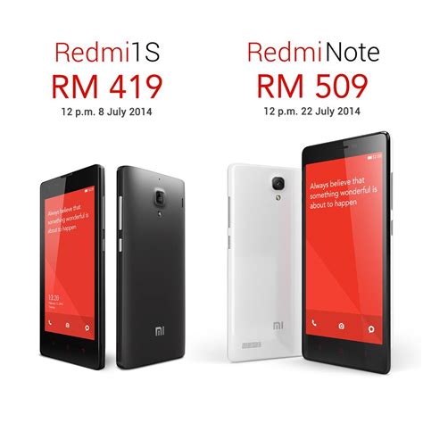 Xiaomi Malaysia Unveils Prices of Redmi 1S and Redmi Note ...