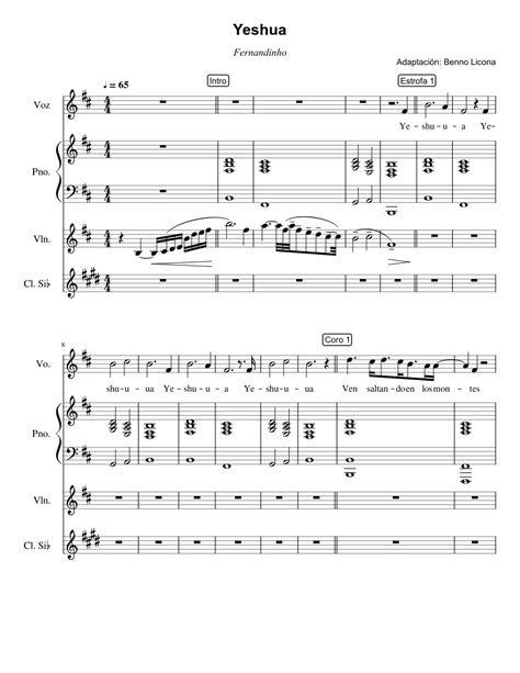 Yeshua  Fernandinho  Sheet music for Piano, Violin ...