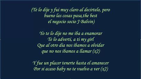 Yo Te Lo Dije ♪Letra/Lyrics♪   J Balvin ★Reggaeton 2012 ...