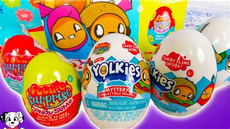 Yolkies Huevos Sorpresa con Slime Dulce para COMER + Huevos Disfrazados ...
