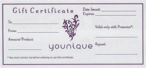 Younique gift certificate | Gift certificates, Younique, Gifts