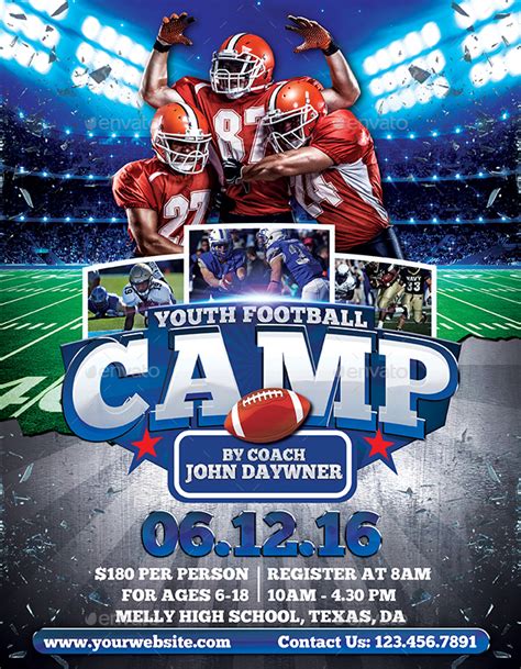 Youth Football Camp Flyers by BUMIPUTRA | GraphicRiver