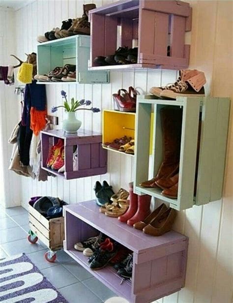 Zapateros originales. Muebles organizadores de zapatos. | Crate storage ...
