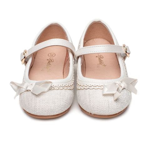 Zapatos Niña blanco Ceremonia Modelo Cloe. Muy chulos