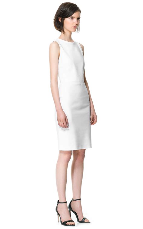 Zara Openback Dress in White | Lyst