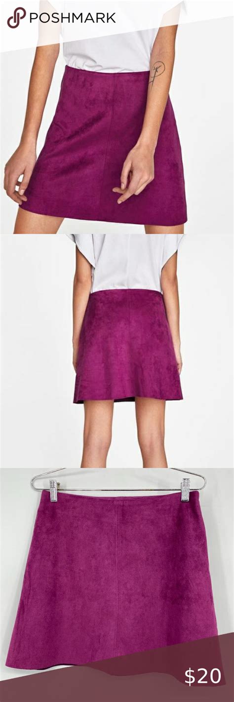 Zara Purple Faux Suede A Line Mini Skirt in 2020 | A line mini skirt ...