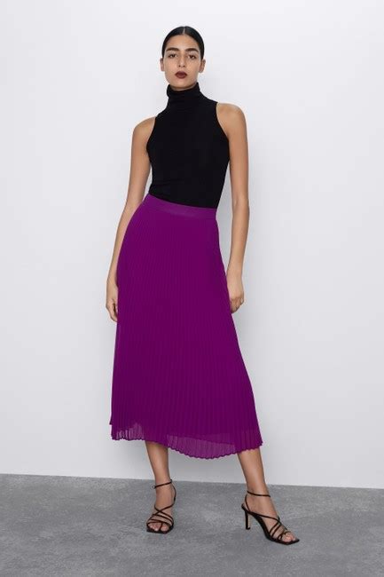 Zara Purple Pleated Skirt Size 6  S, 28    Tradesy