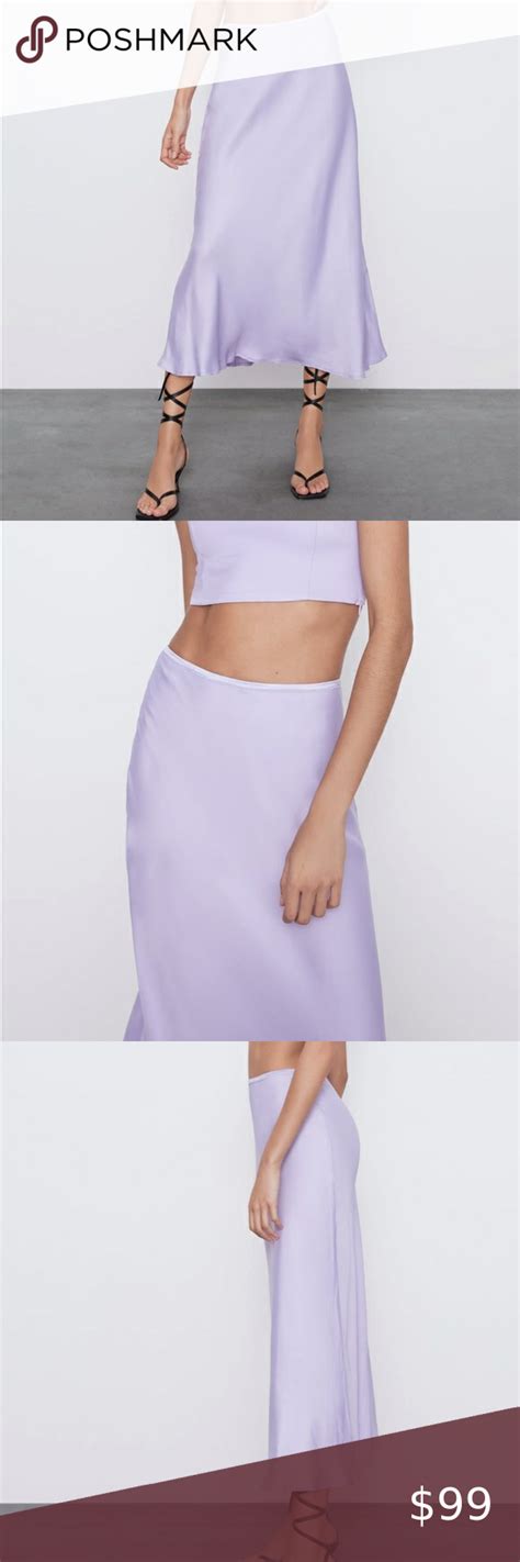 Zara satin Light purple skirt in 2020 | Purple skirt, Women skirts midi ...