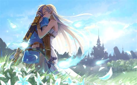 Zelda hugging Link while crying Fondo de pantalla HD | Fondo de ...