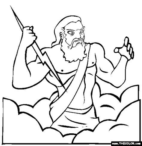 Zeus Coloring Page | Free Zeus Online Coloring | Coloring pages, Greek ...