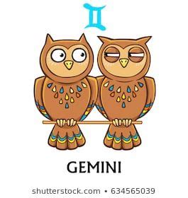 Zodiac sign Gemini. Fantastic animation animal. Vector illustration ...