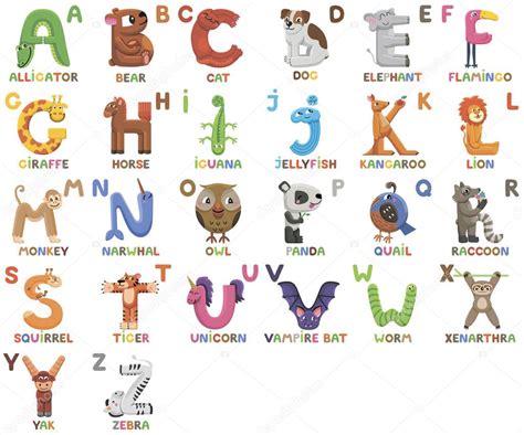 Zoo Alphabet. Tier Alphabet. Buchstaben von A bis Z ...