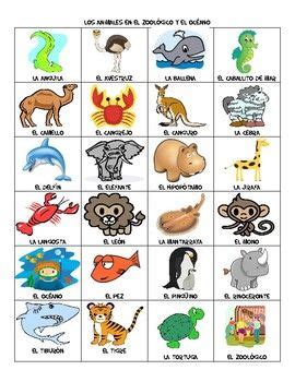 Zoo & Ocean Animal Vocabulary List | Ocean animals, Vocabulary ...